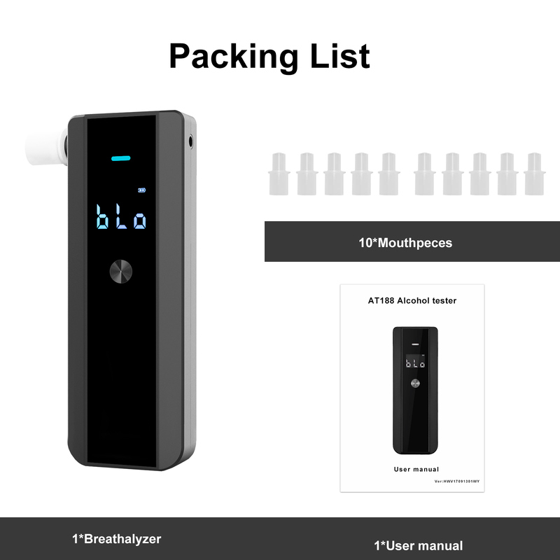 High-End Portable Breathalyzer New Model Alcohol Tester for Europe Japan USA for Drunk Driving Detection